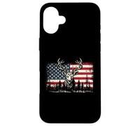Carcasa para iPhone 16 Plus Deer US Flag - Buck Hunting Lover Big Game Hunter