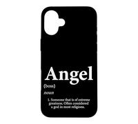 Carcasa para iPhone 16 Plus Definición de ángel Divertido Nombre Fiesta de cumpleaños para ángeles