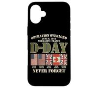 Carcasa para iPhone 16 Plus Día D 6 de Junio de 1944 Normandía Francia Nunca Olvides Que se desvaneció