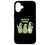 Carcasa para iPhone 16 Plus Día de San Patricio Enfermera Gnomos Seguridad Tercer Humor médico