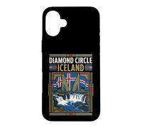 Carcasa para iPhone 16 Plus Diamond Circle Islandia Cascadas Ruta Escénica Vintage