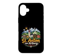 Carcasa para iPhone 16 Plus Dibujado a Mano San Antón Am Arlberg Austria Viaje Monumento Regalo