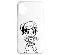 Carcasa para iPhone 16 Plus Dibujos Animados Karate Girl Shotokan Dojo