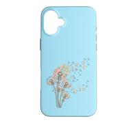 Carcasa para iPhone 16 Plus Dientes de león y Mahjong Tiles Bam Crak Dots Make A Wish Flower