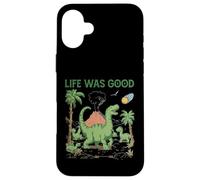 Carcasa para iPhone 16 Plus Dinosaurio Divertido y Vintage La Vida en meteoritos era un Buen Arte irónico