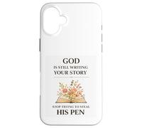 Carcasa para iPhone 16 Plus Dios aún no ha Terminado Fe sobre el Miedo Siempre Mensajes bíblicos Esperanza
