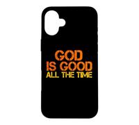 Carcasa para iPhone 16 Plus Dios es Bueno Todo el Tiempo Jesús Retro Vintage Biblia Cristiana