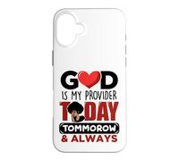 Carcasa para iPhone 16 Plus Dios es mi Proveedor Hoy mañana Siempre Cristiano Jesús