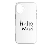 Carcasa para iPhone 16 Plus Diseño artístico con Pincel en Negrita de Hello World con el Primer código