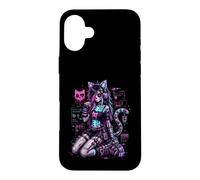 Carcasa para iPhone 16 Plus Diseño de Anime Cyber Goth Girl Skeleton Glitch al Estilo Y2K