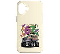 Carcasa para iPhone 16 Plus Diseño de Carnaval de Mardi Gras Monster Car Truck 67