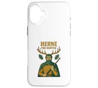 Carcasa para iPhone 16 Plus Diseño folclórico de Herne The Hunter English Woodland Spirit