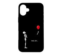 Carcasa para iPhone 16 Plus Diseño gráfico humorístico de Esqueleto con Globo Rojo