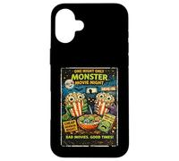 Carcasa para iPhone 16 Plus Diseño Película Horror Retro con Palomitas Monstruo Drive-In