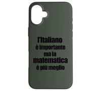 Carcasa para iPhone 16 Plus Divertente Grammatica L'Italiano è Importante ma Matematica