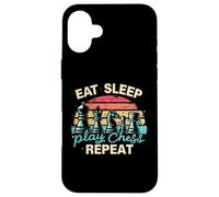 Carcasa para iPhone 16 Plus Divertida Camiseta Eat Sleep Play Chess Repeat para un Jugador de ajedrez