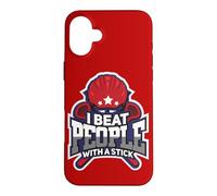 Carcasa para iPhone 16 Plus Divertida Cita Deportiva I Beat People with A Stick Lacrosse