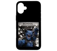 Carcasa para iPhone 16 Plus Divertida Selfie del último día de Clases de Blue Devil Durante Las Vacaciones de Verano