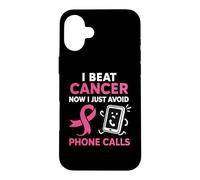 Carcasa para iPhone 16 Plus Divertida superviviente de cáncer de Mama Pink Ribbon Warrior Antisocial