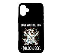 Carcasa para iPhone 16 Plus Divertidas Luces de Navidad Fantasmas Esperando Halloween