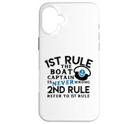 Carcasa para iPhone 16 Plus Divertidas Prendas de navegación con el diseño de The Boat Captain Never Wrong