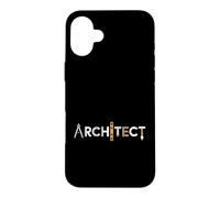 Carcasa para iPhone 16 Plus Divertido Arquitecto Diciendo Herramientas Iconos Letras Gráfico