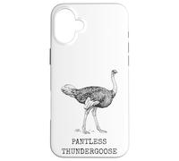 Carcasa para iPhone 16 Plus Divertido Avestruz sin Pantalones Thundergoose Nombre Animal Broma estúpida