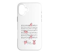 Carcasa para iPhone 16 Plus Divertido Cerdo música Yoga Jugando con Nota Clef Músico