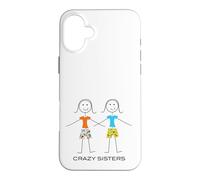 Carcasa para iPhone 16 Plus Divertido diseño de Hermanas locas, Dos Hermanas 2 Hermanas