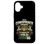 Carcasa para iPhone 16 Plus Divertido Diseño Retro para Teóricos de Conspiraciones