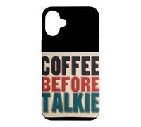 Carcasa para iPhone 16 Plus Divertido Disfraz de café Antes del discurso de Talkie