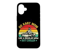 Carcasa para iPhone 16 Plus Divertido Go Kart Racing Mamá Mujeres Karting Go Kart Racer