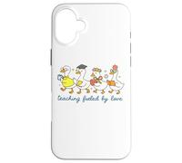 Carcasa para iPhone 16 Plus Divertido Humor de Pato Profesor, enseñanza impulsada por el Amor