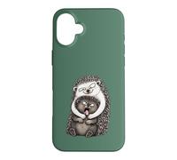 Carcasa para iPhone 16 Plus Divertido Introvertido Abrazo Torpe Erizo Animal Humor sarcástico