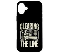 Carcasa para iPhone 16 Plus Divertido Jugador de Golf de Disco Clearing The Line Chainsaw