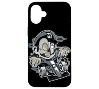 Carcasa para iPhone 16 Plus Divertido Kart de Calavera en un go para niños de Carreras Divertido de los años 90