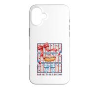 Carcasa para iPhone 16 Plus Divertido Lazo de Coqueta patriótica Bad Day to Be A Hot Dog