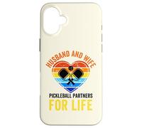 Carcasa para iPhone 16 Plus Divertido Marido Esposa Paddle Pickleball Jugador,Socio de por Vida