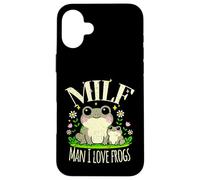 Carcasa para iPhone 16 Plus Divertido Milf Hombre I Love Frogs Lindo Retro Agotado Boho