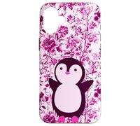 Carcasa para iPhone 16 Plus Divertido pájaro Chinoiserie Floral Rosa frailecillo pingüino súper Lindo