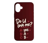 Carcasa para iPhone 16 Plus Do U Love Me Yes No Maybe Humor de Pareja Cita romántica