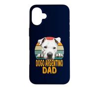 Carcasa para iPhone 16 Plus Dogo Argentino Dog Dad Retro Vintage Mis Perros Son Mi Cardio