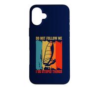 Carcasa para iPhone 16 Plus Don't Follow Me I Do Stupid Things Retro Windsurf