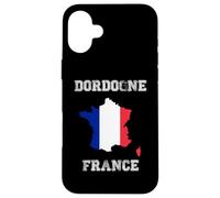 Carcasa para iPhone 16 Plus Dordogne Francia Vintage Francia Bandera Mapa Diseño