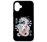 Carcasa para iPhone 16 Plus Dragón japonés Kawaii Cello Cat Music Band Orquesta Anime