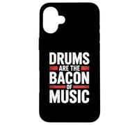 Carcasa para iPhone 16 Plus Drums Are The Bacon of Music