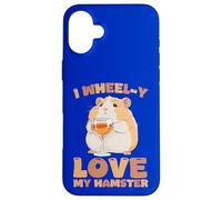 Carcasa para iPhone 16 Plus Dueño Divertido de roedores con Texto en inglés I Wheel-y Love My Hamster
