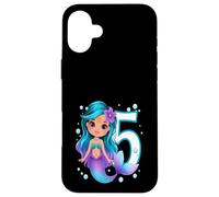 Carcasa para iPhone 16 Plus Dulce Sirena 5 Cumpleaños Niña Fiesta Bajo El Agua