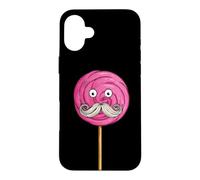 Carcasa para iPhone 16 Plus Dulces geniales con Barba Bigote para los Amantes de Las piruletas