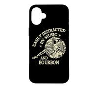 Carcasa para iPhone 16 Plus Easily Distracted by Music and Bourbon Skeleton